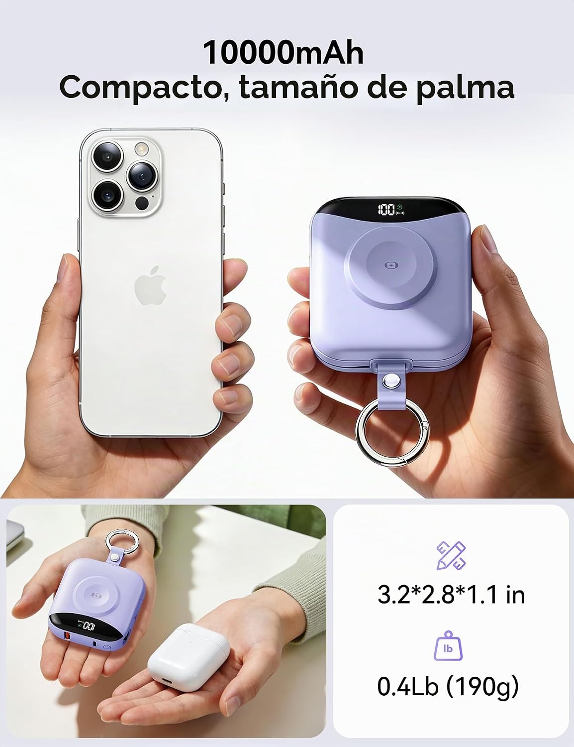 BLJIB Cargador portátil 10000mAh 22.5W Banco de energía incorporado...
