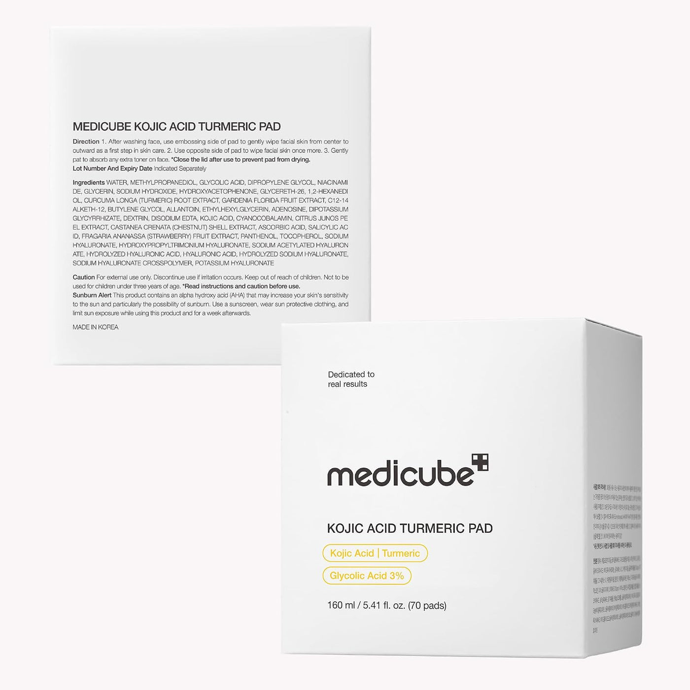 medicube Almohadillas de Tóner - Ácido Kójico y Cúrcuma