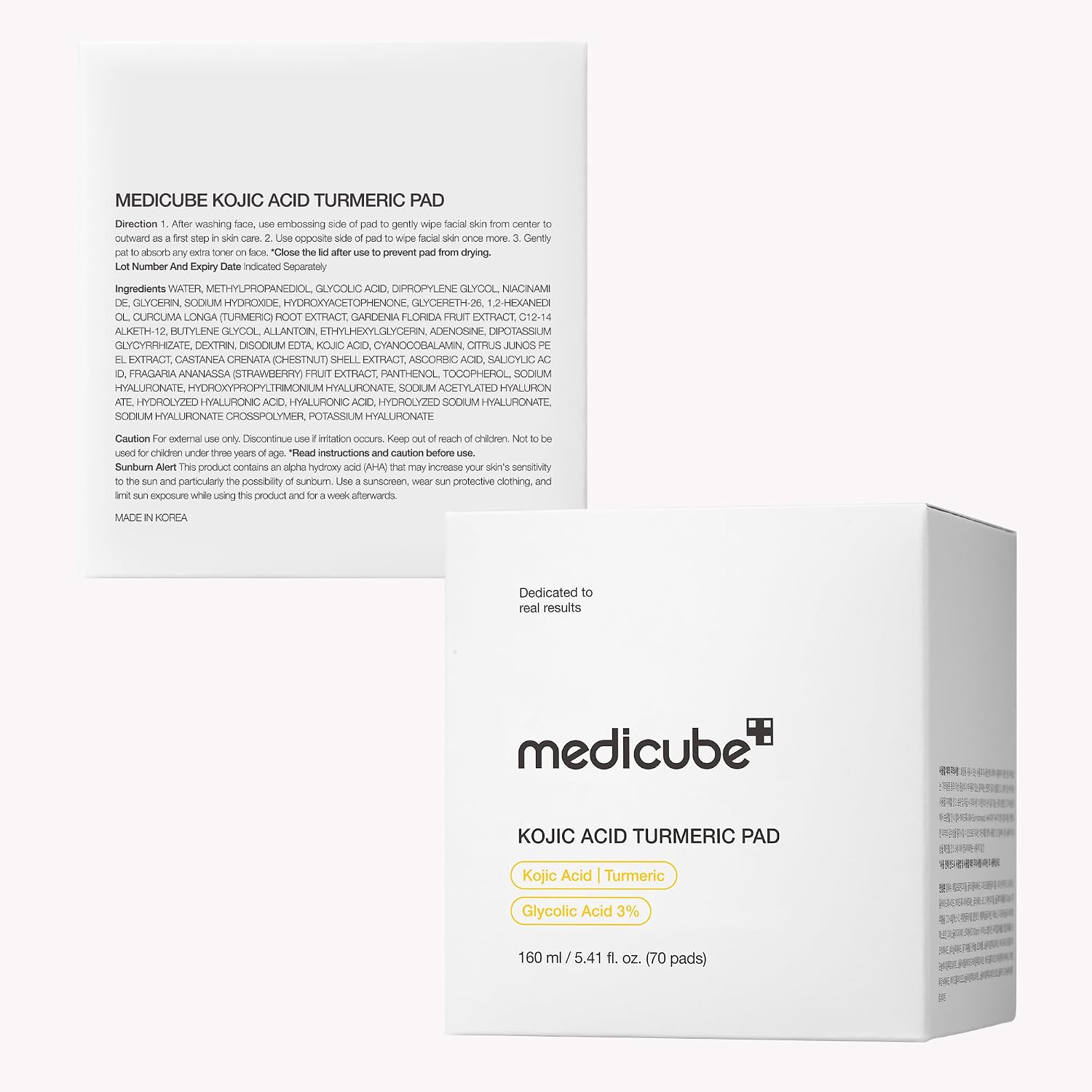 medicube Almohadillas de Tóner Aclarantes de Ácido Kójico y Cúrcuma...