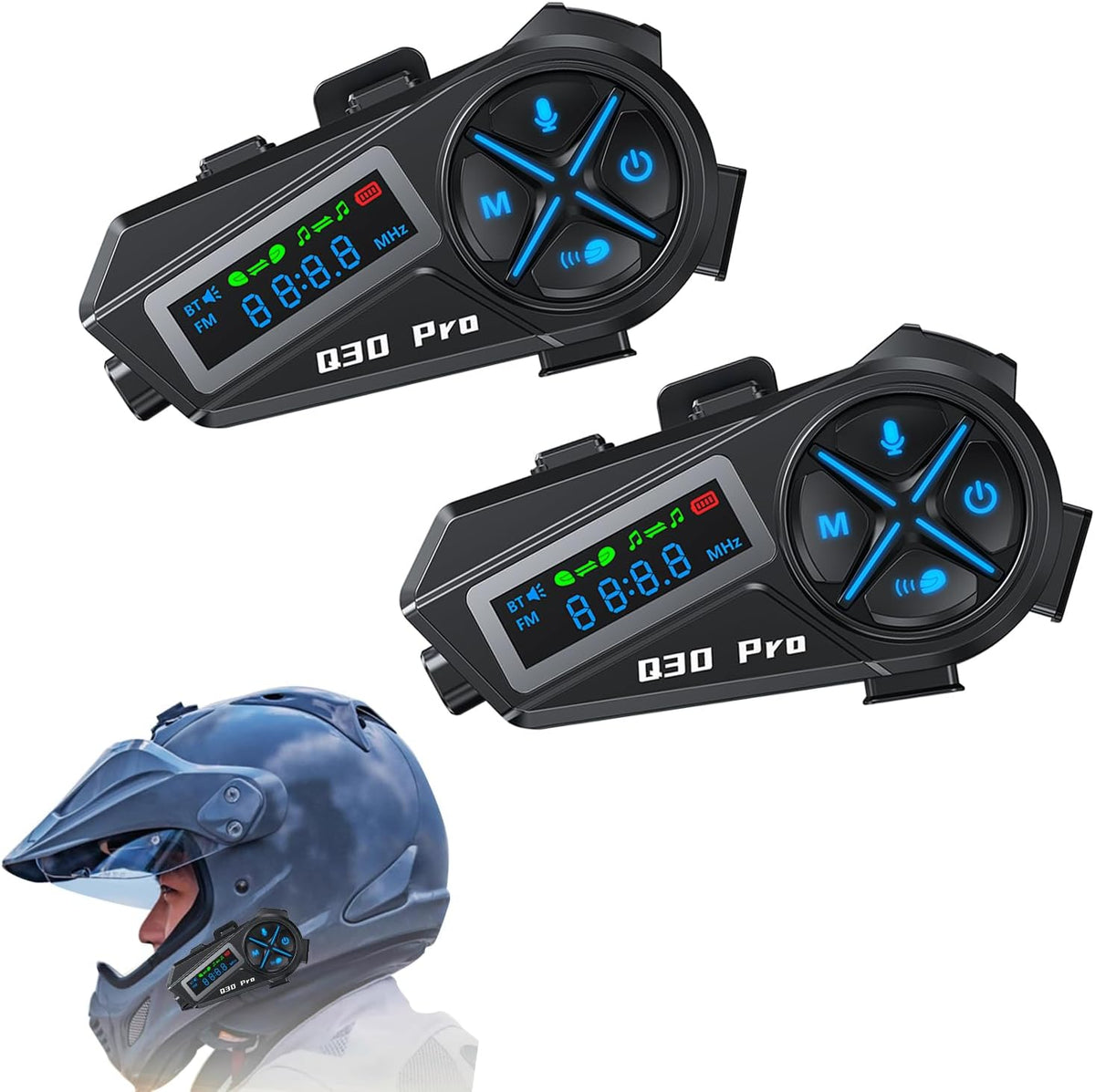 YMY Walkie Talkies para casco, kit de intercomunicación para motoci...