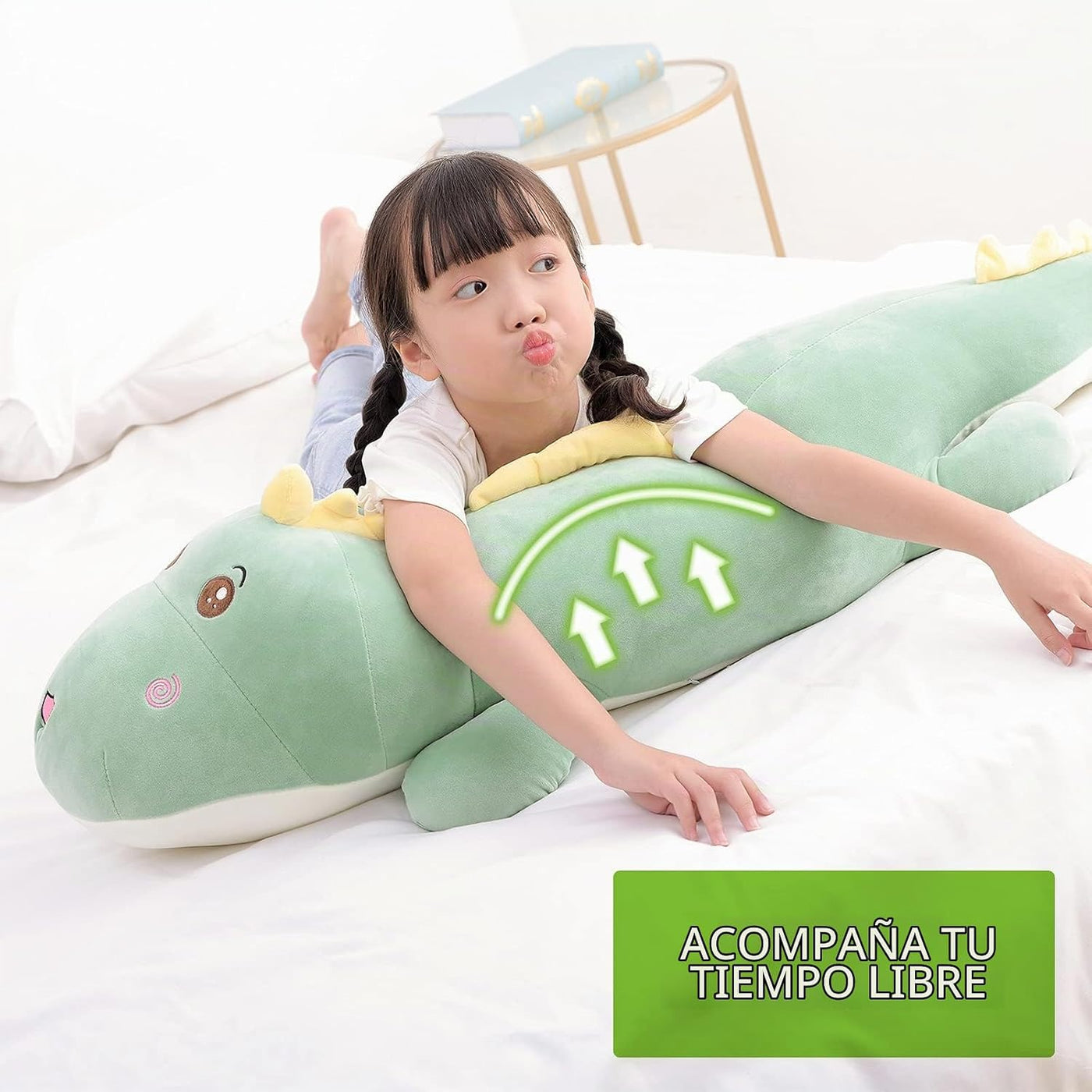 Tianmihou Almohada de felpa de dinosaurio gigante de 52 pulgadas, a...