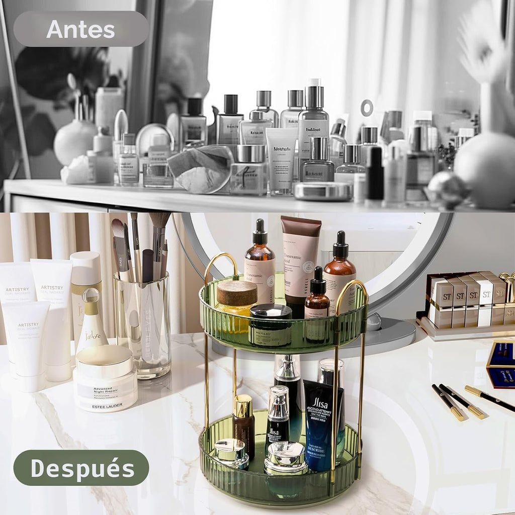 Asayuee Organizador de maquillaje giratorio de 360° para tocador, o...