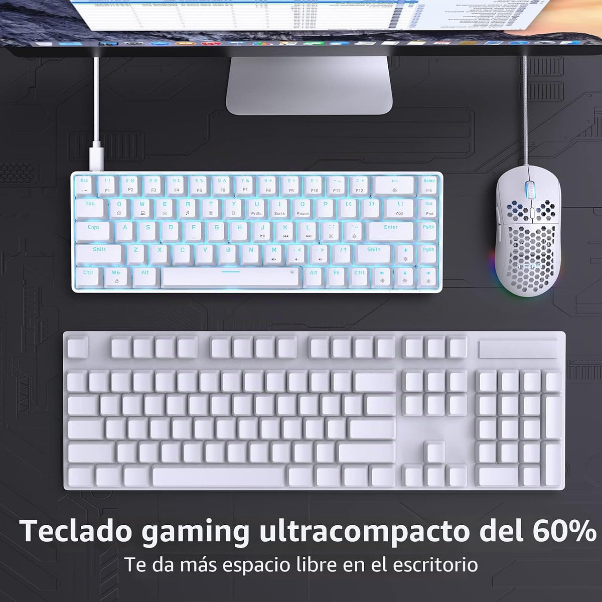 DIERYA T68SE 60% Teclado mecánico para juegos, ultra compacto mini...