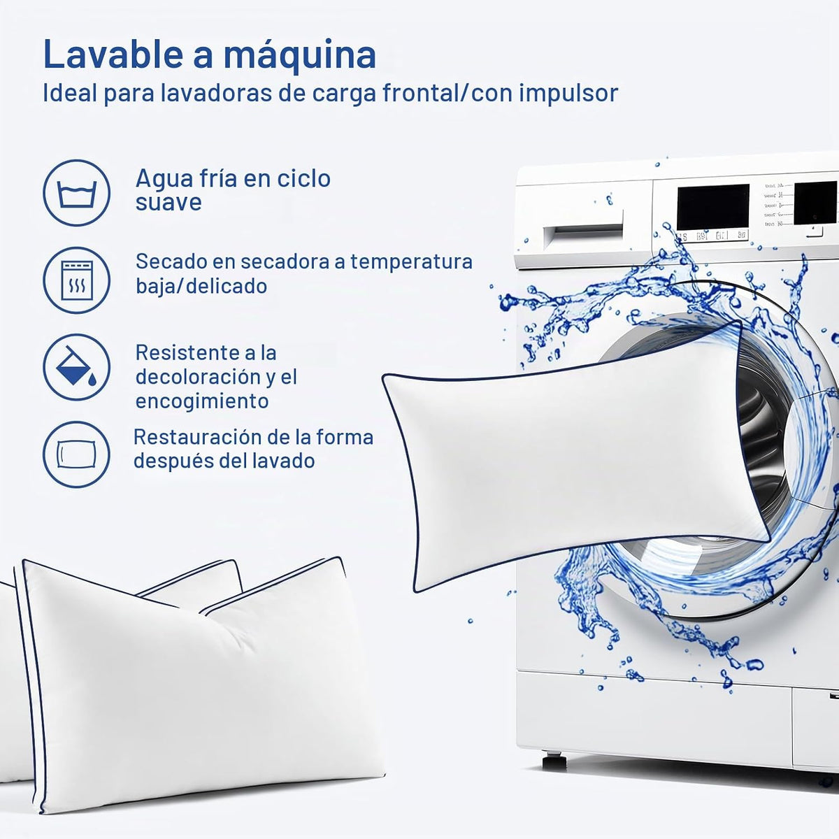 Juego de 2 Almohadas Premium Tamaño King, Almohadas de Cama Esponjo...