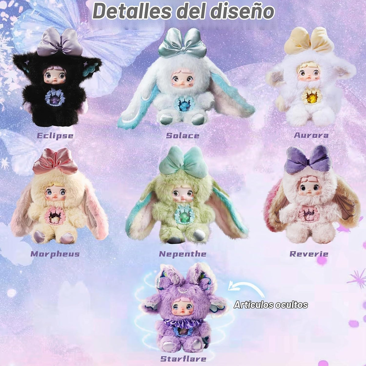 Mckkymi Caja Ciega de Peluche, Kawaii Nommi Fantasy World Series Mu...