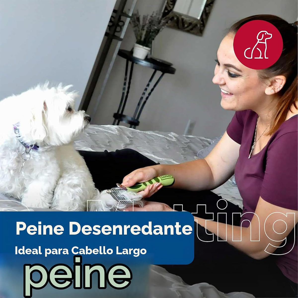 Peine para Mascotas Coastal Safari para Perros Desenredante - Herra...