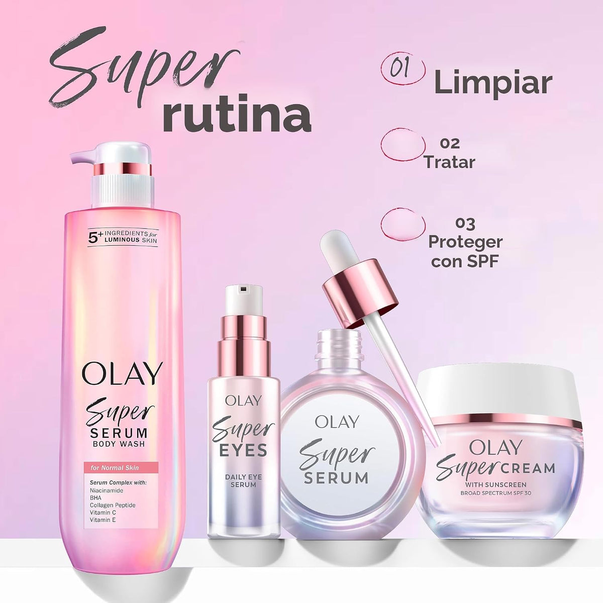 Olay Crema Súper con Protector Solar SPF 30, Tamaño de Prueba, Hidr...