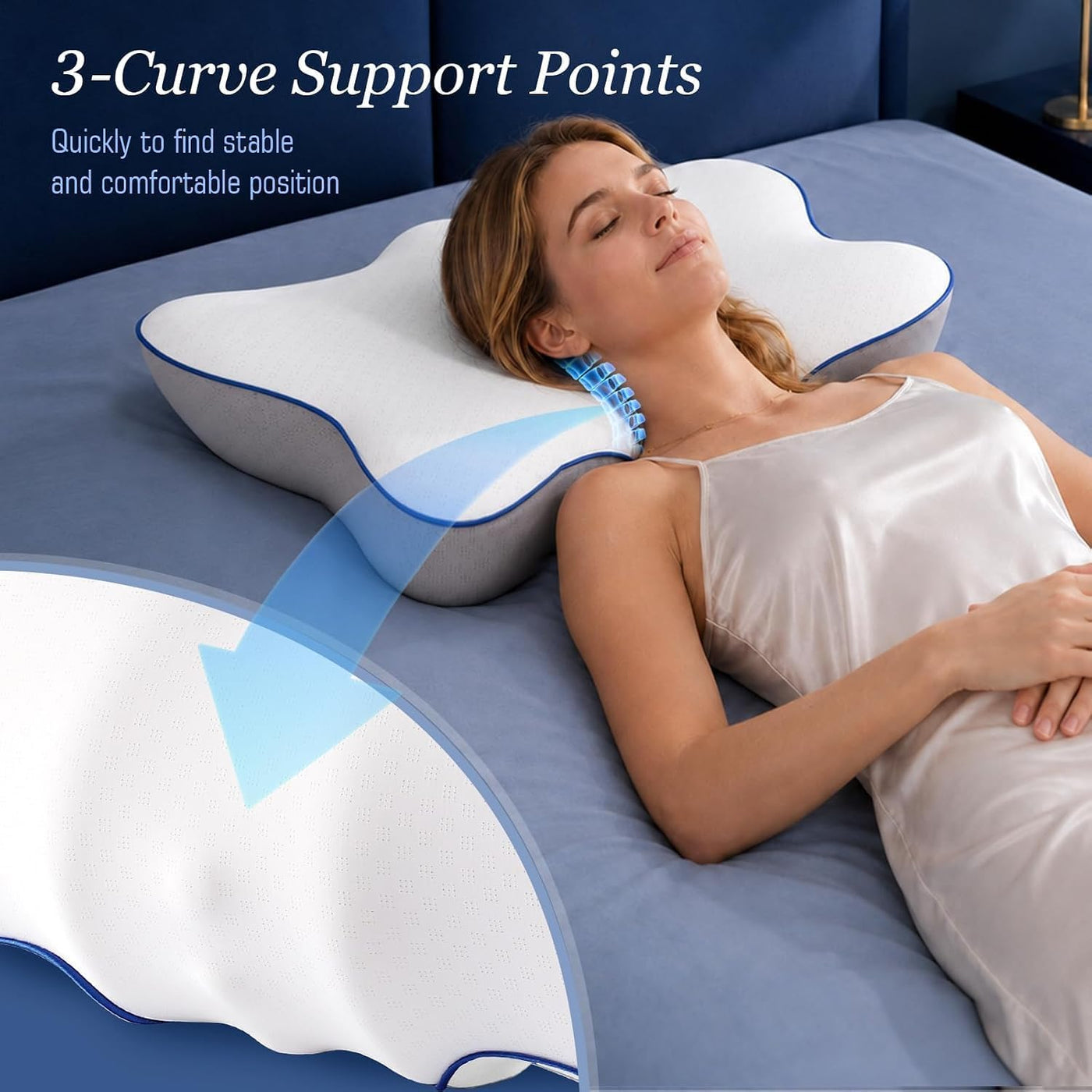 Almohada cervical ultra refrescante para aliviar el dolor de cuello...