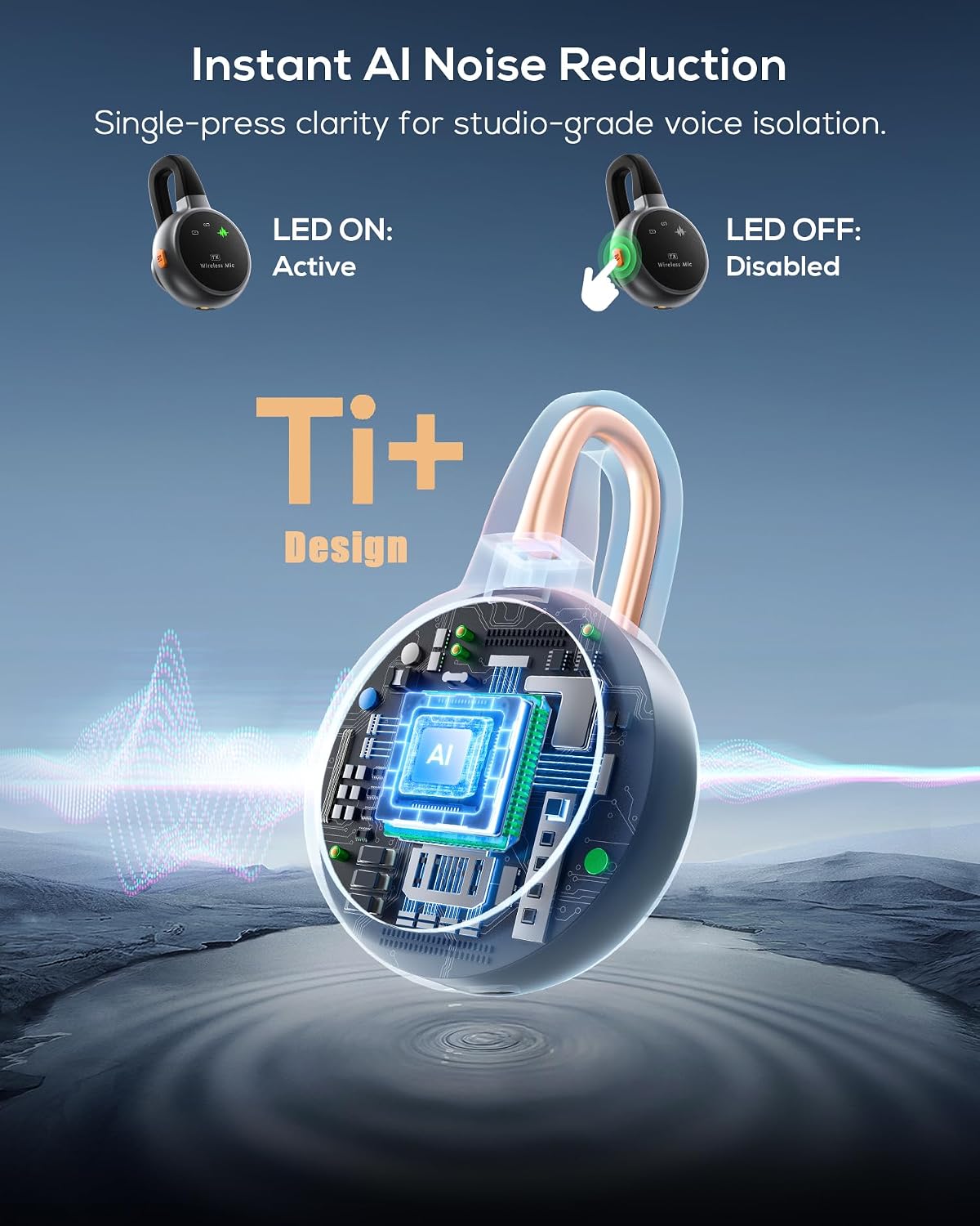 Micrófono Lavalier inalámbrico para iPhone, iPad, Android - Mini mi...