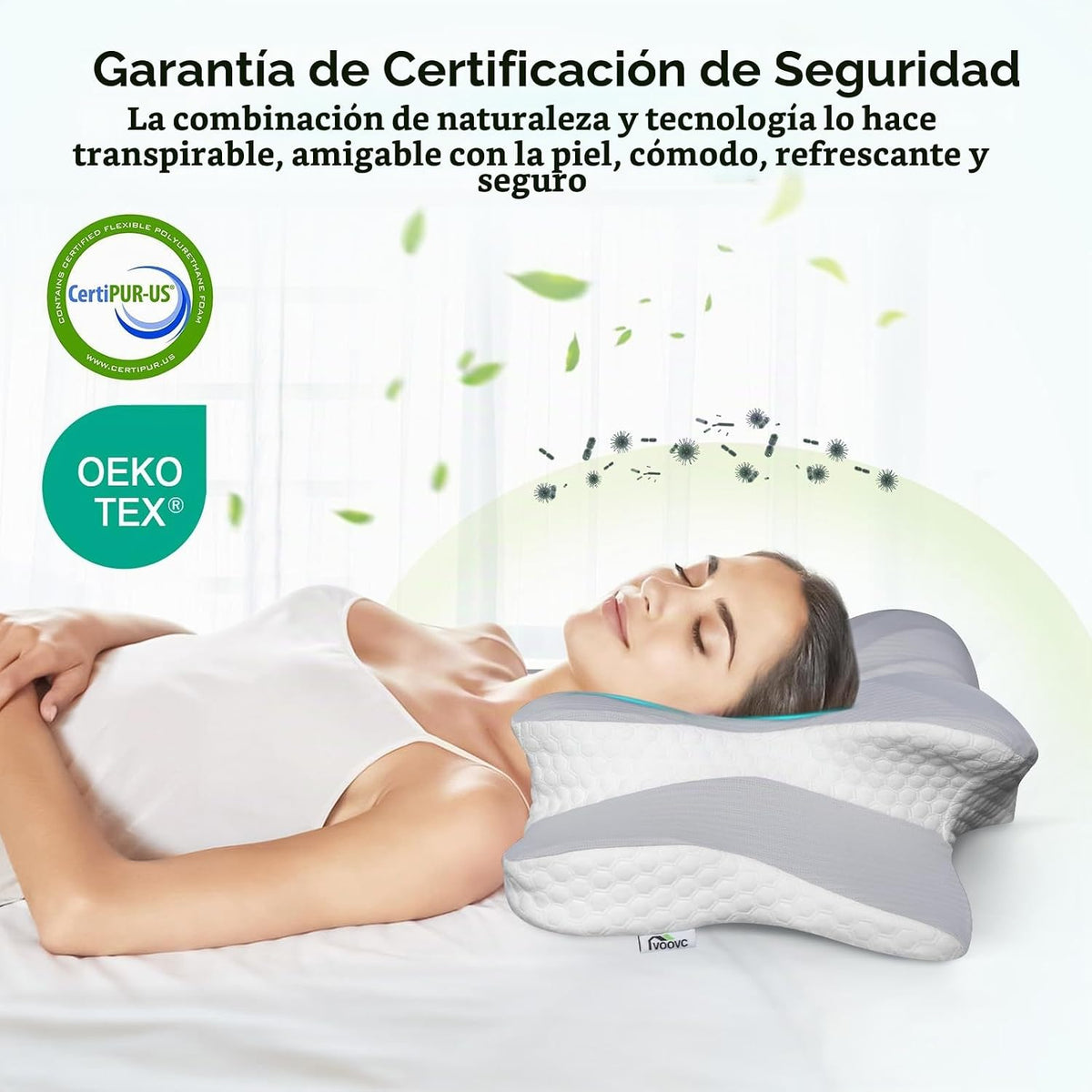 Voovc Almohada de contorno cervical para alivio del dolor de cuello...