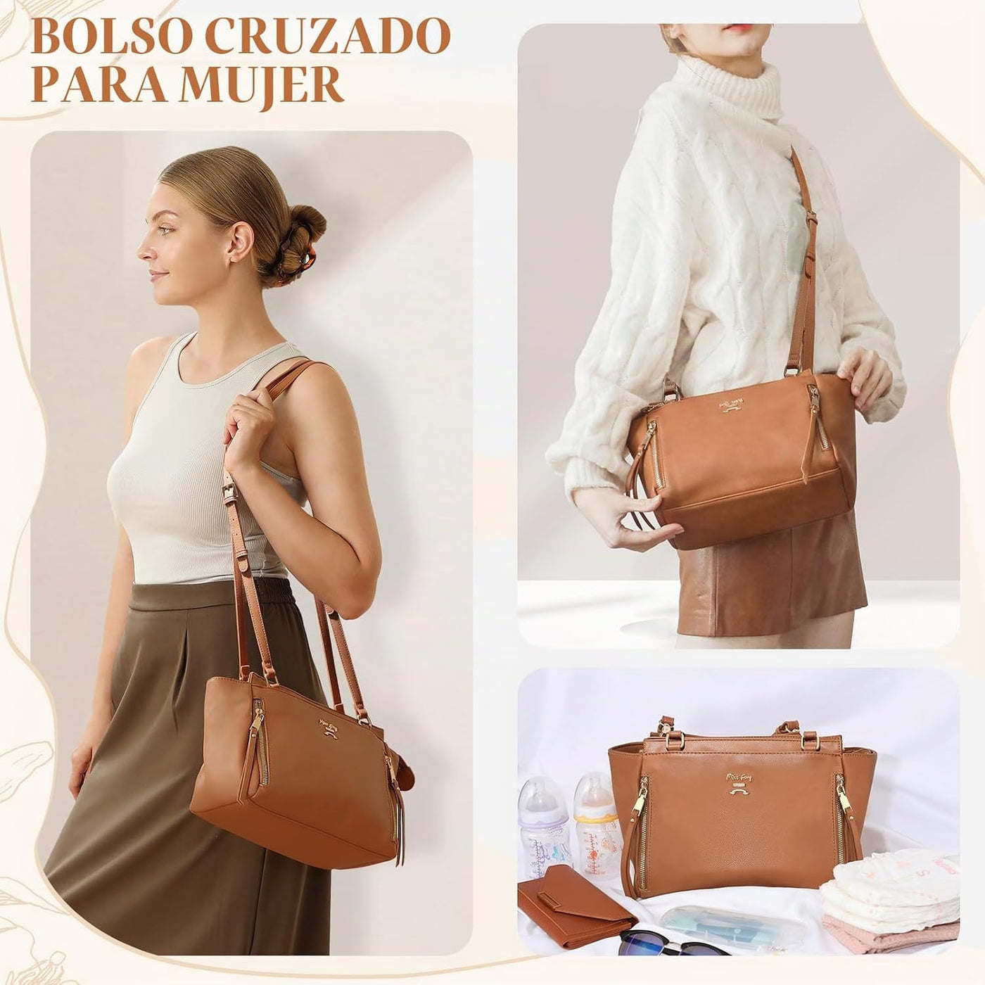 Miss Fong - Bolso pequeño cruzado para pañales, bolsos cruzados par...