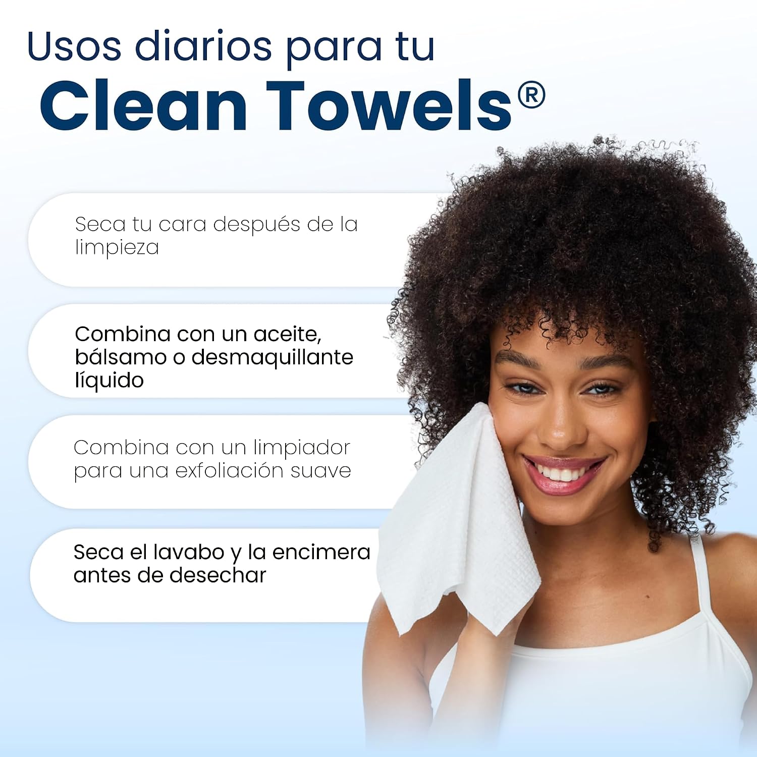Clean Skin Club Clean Towels XL, toalla facial 100% a base de plant...