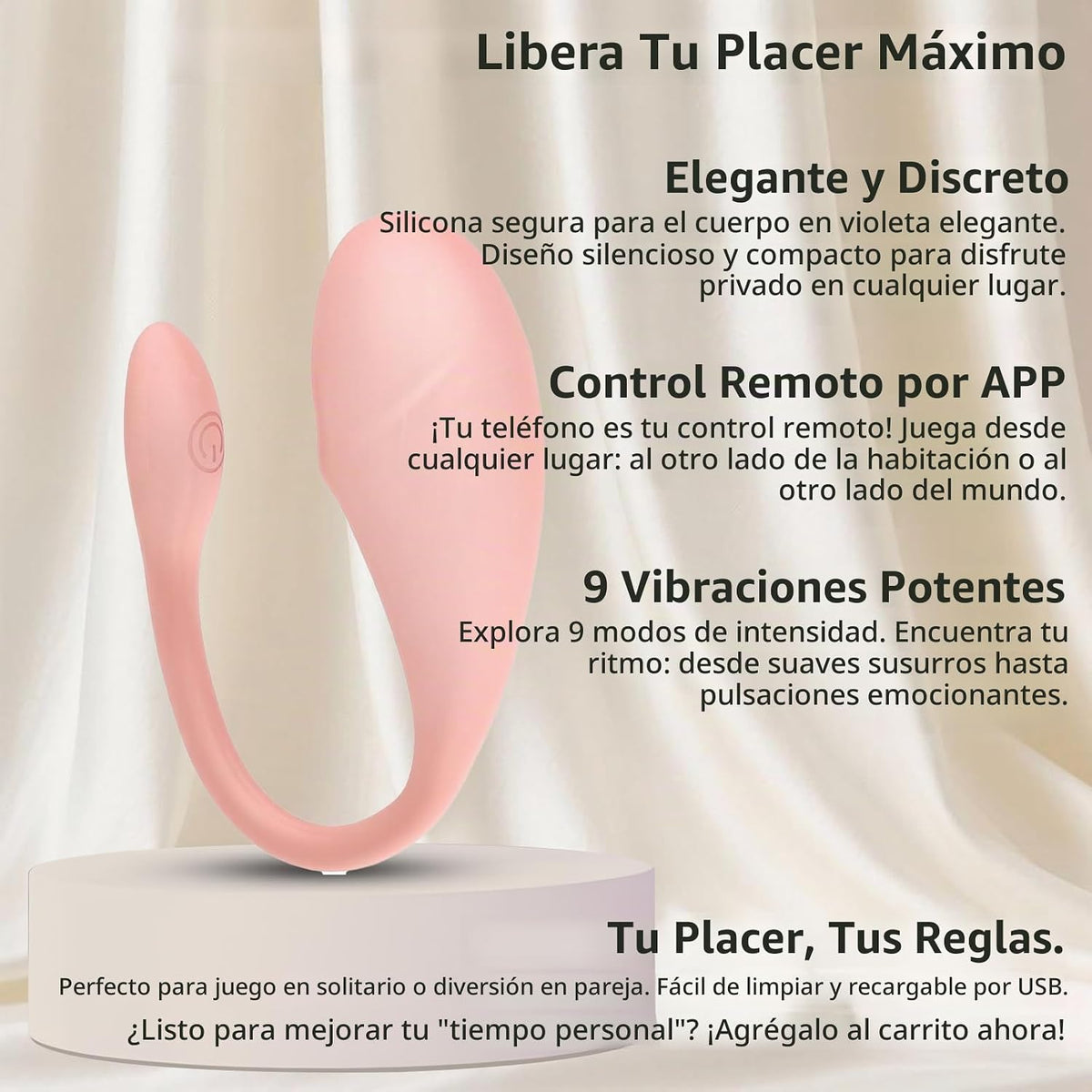 Vibrador portátil para mujer, con control remoto por aplicación, ju...