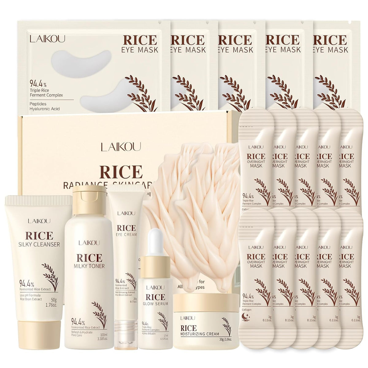 LAIKOU Cuidado de la piel coreano, Set de cuidado de la piel 20pcs...