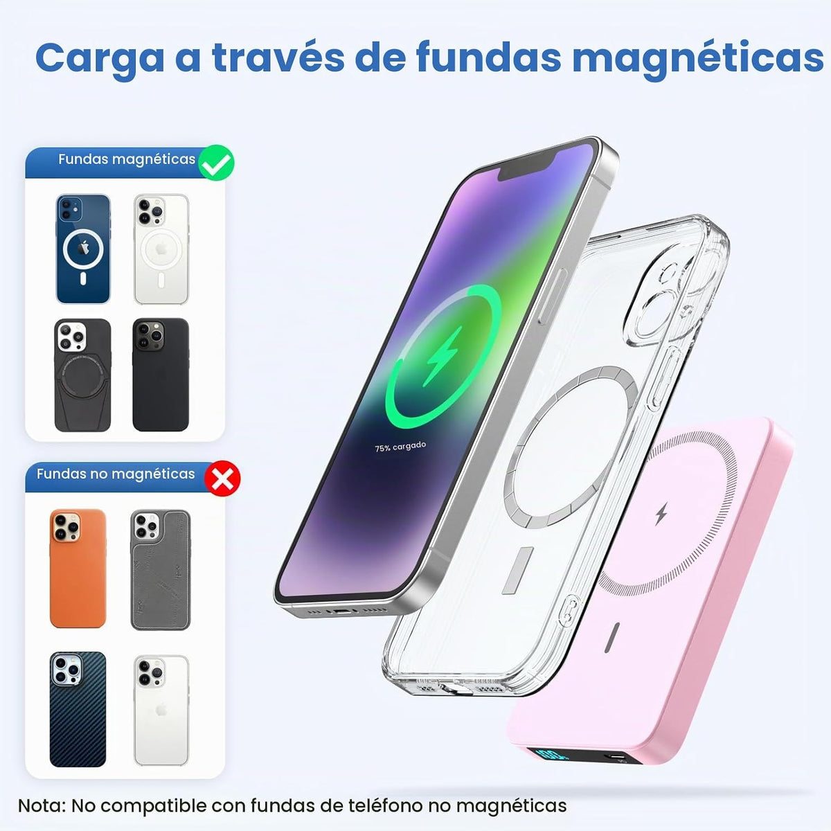 Cargador portátil magnético de 10800 mAh para batería Magsafe, banc...