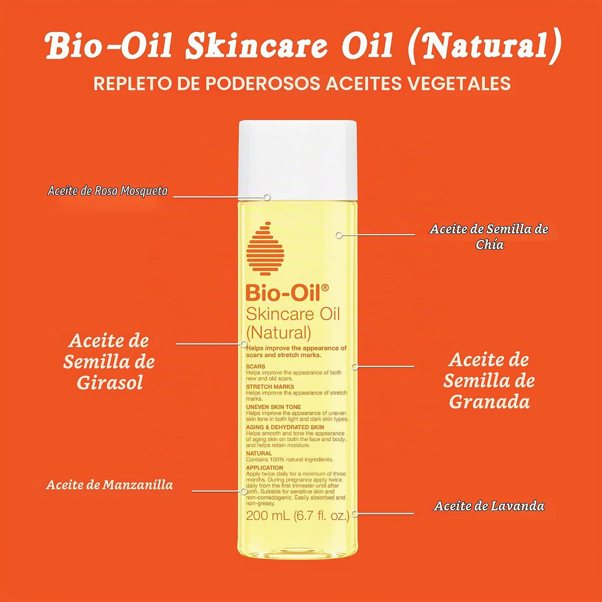 Suero de aceite corporal sin fragancia Bio-Oil para cicatrices y es...