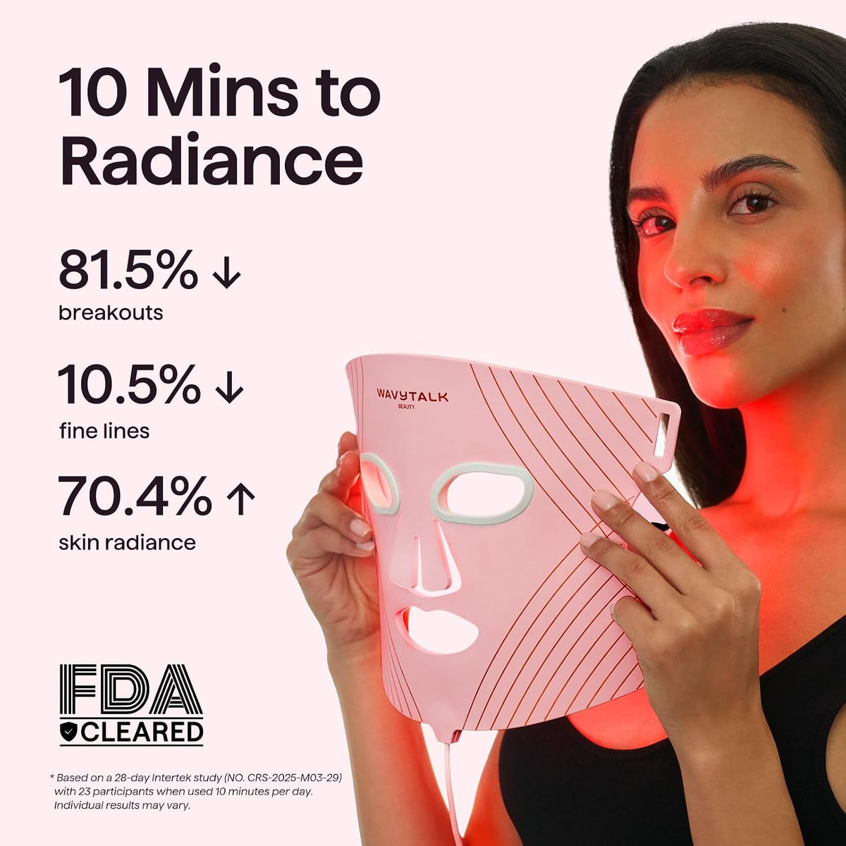 Wavytalk Máscara de terapia de luz roja para cara, ELLE mejor herra...