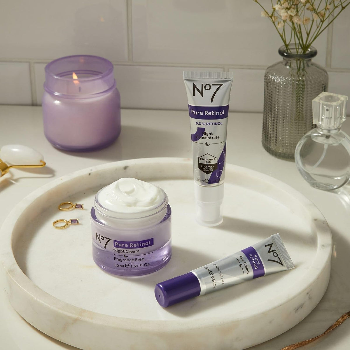 No7 Pure Retinol Night Cream - Crema de retinol que aumenta el colá...