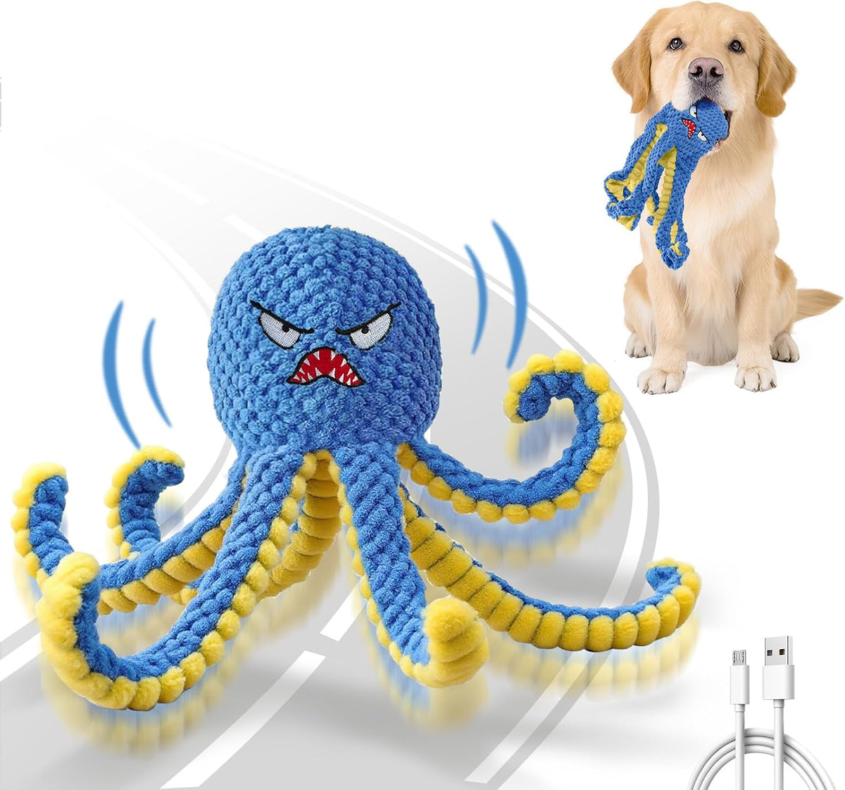 Qraxond Juguetes Interactivos para Perros Pulpo, Juguete de Salto A...