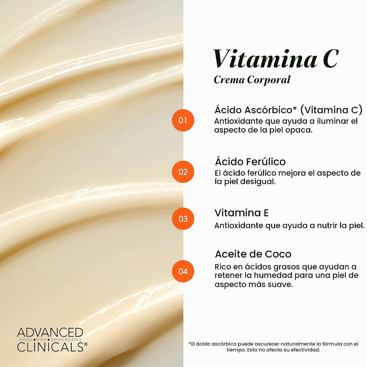 Advanced Clinicals Loción de crema corporal iluminadora con vitamin...