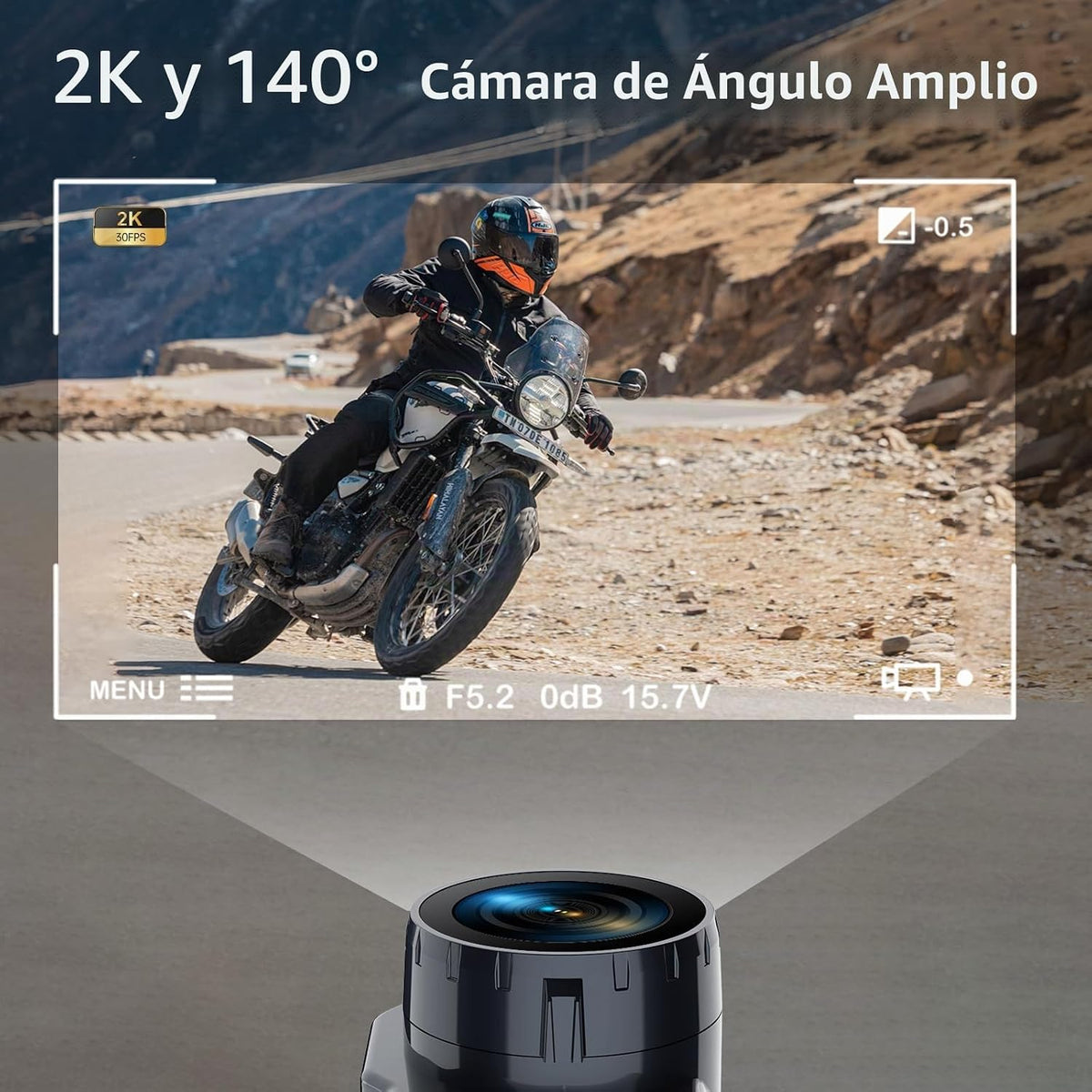 Auriculares Bluetooth FreedConn para motocicleta con cámara 2K de a...