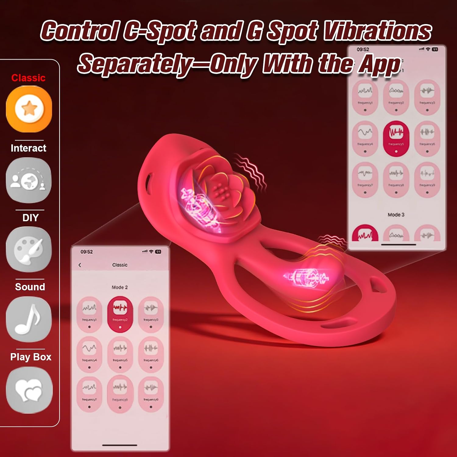 Vibrador de dedo con herramienta para adultos Rose para mujeres, mi...