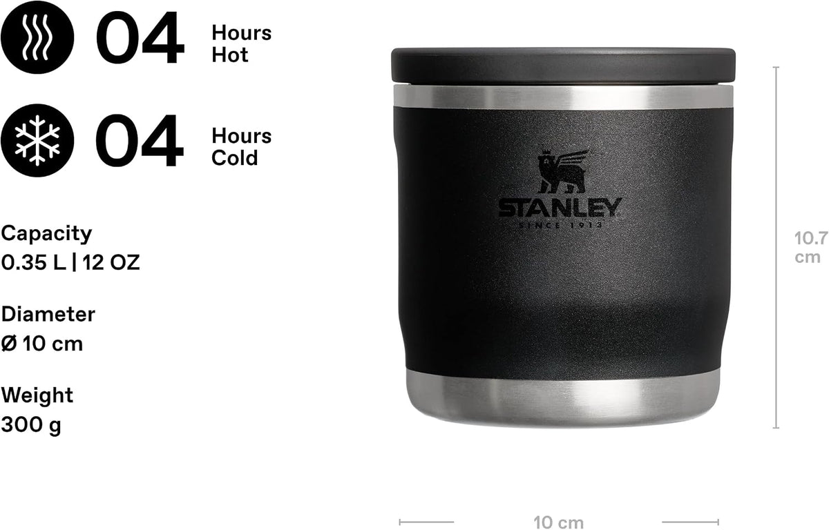 STANLEY 1913 Adventure To-Go Tarro de Comida 0.35L - Negro | 4 hora...