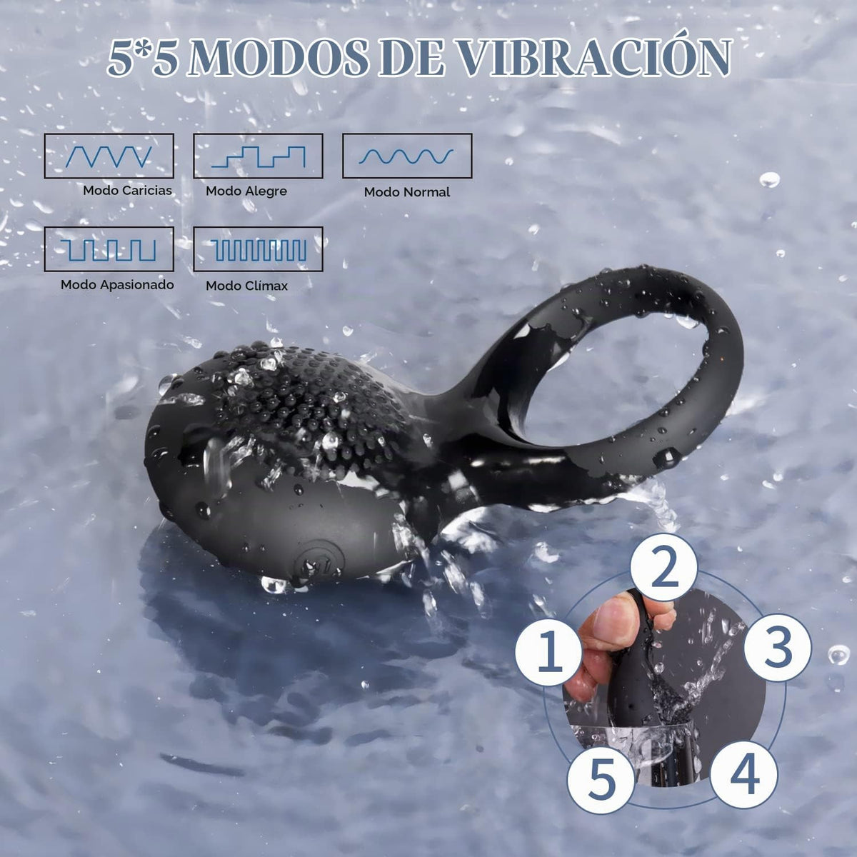 Juguetes sexuales de SVAKOM Tyler. Potente anillo de silicona vibra...