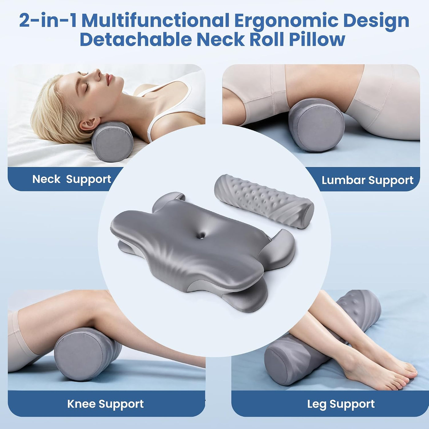 Kurcodw Almohada cervical para aliviar el dolor de cuello, almohada...