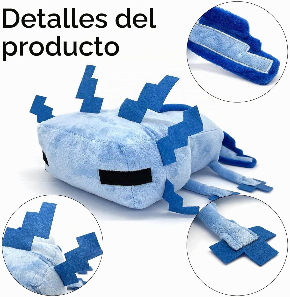 XSLWAN Peluche de Ajolote Azul Juguete de Peluche Suave Cojín Decor...