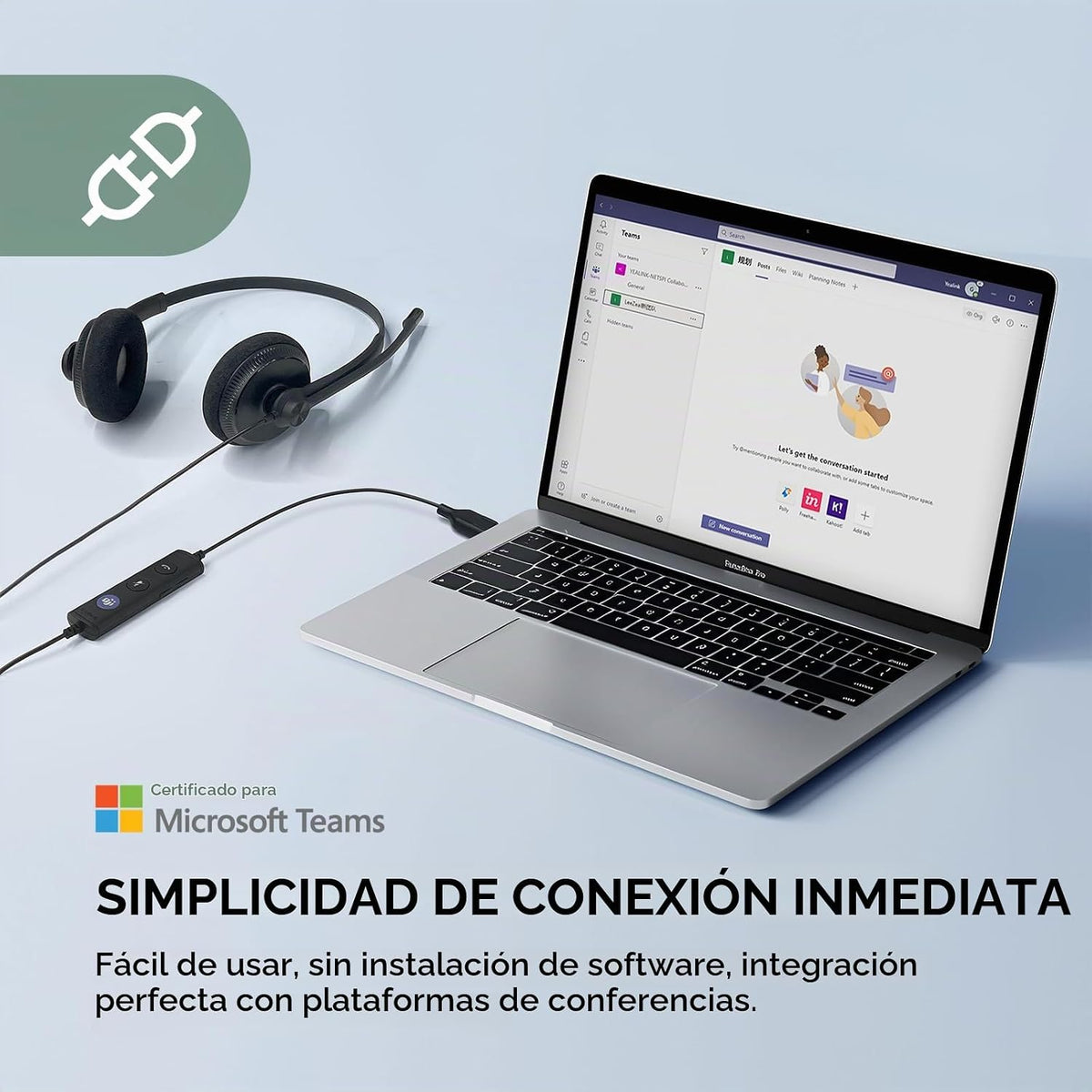 Auriculares con cable Yealink UH34 Lite, USB-A, micrófono con cance...