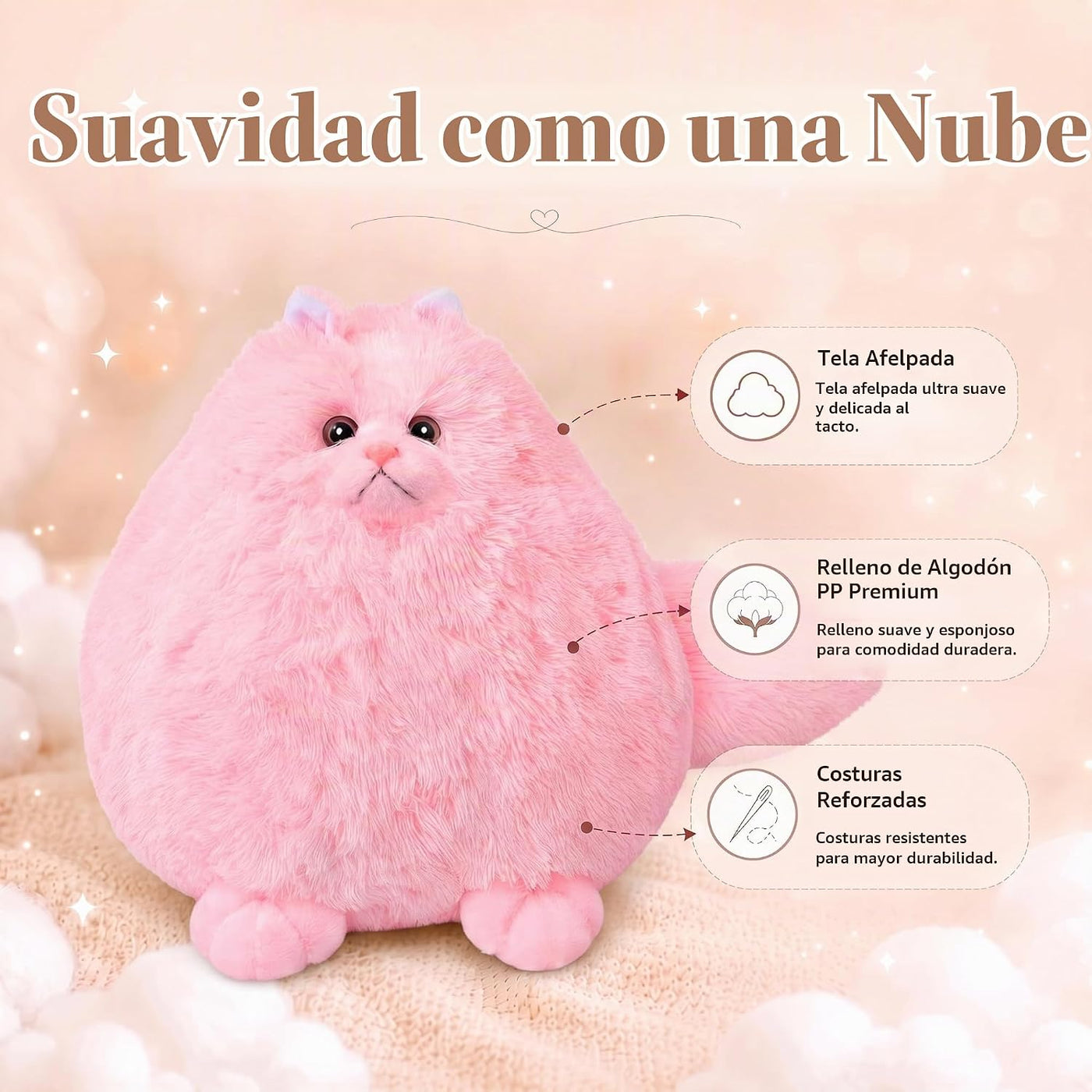 Winsterch - Gato de peluche gigante rosa, peluche grande de 20 pulg...