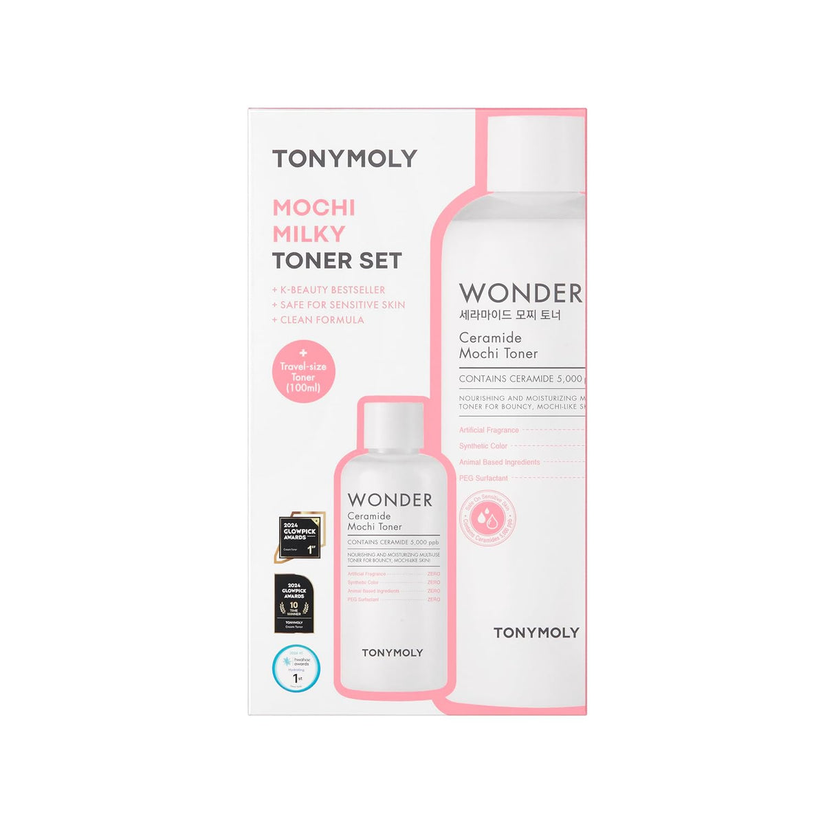 TONYMOLY Wonder Ceramide Mochi Toner Set - Ácido hialurónico, repar...