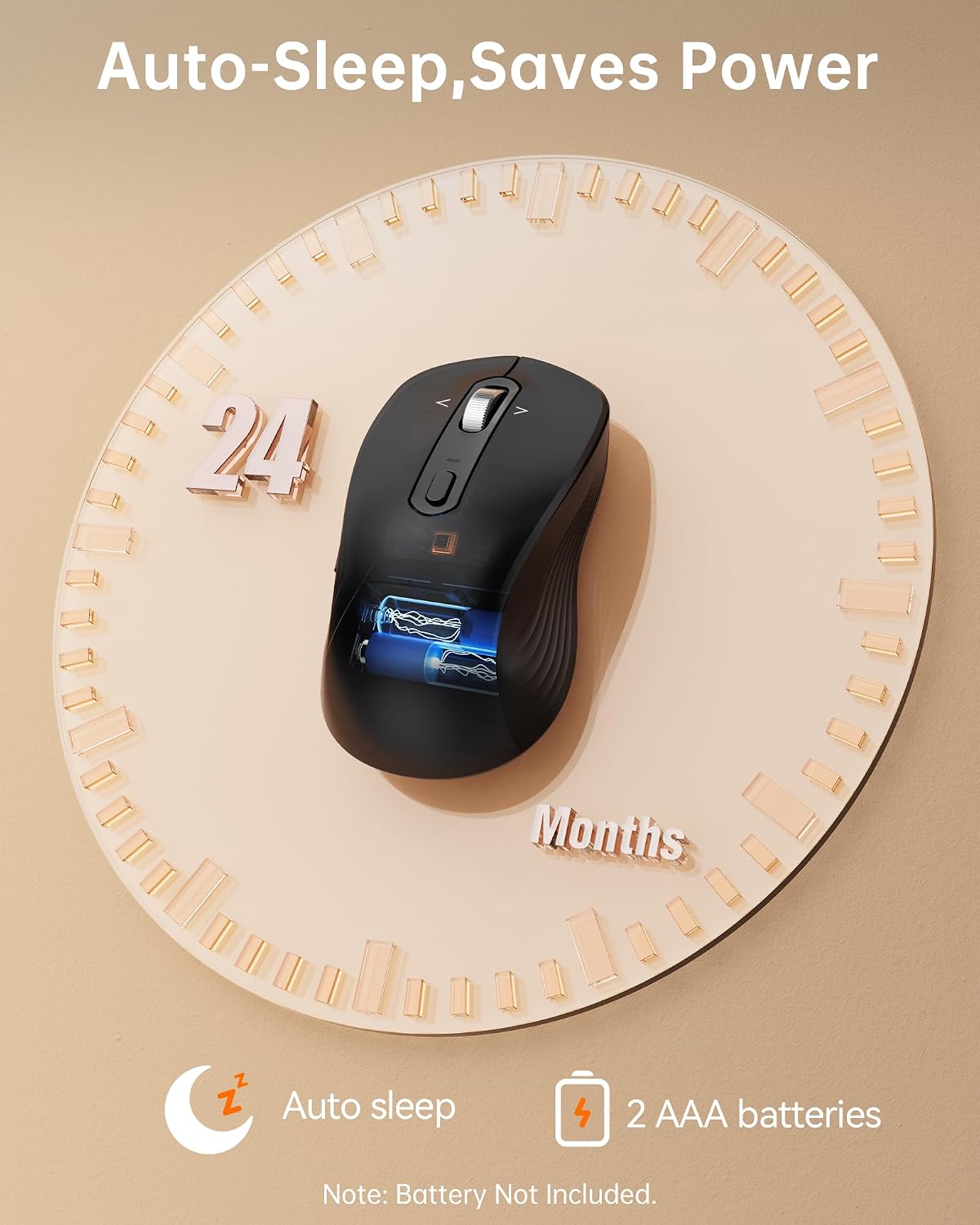 TECKNET Ratón Bluetooth inalámbrico de 3 dispositivos con rueda de...