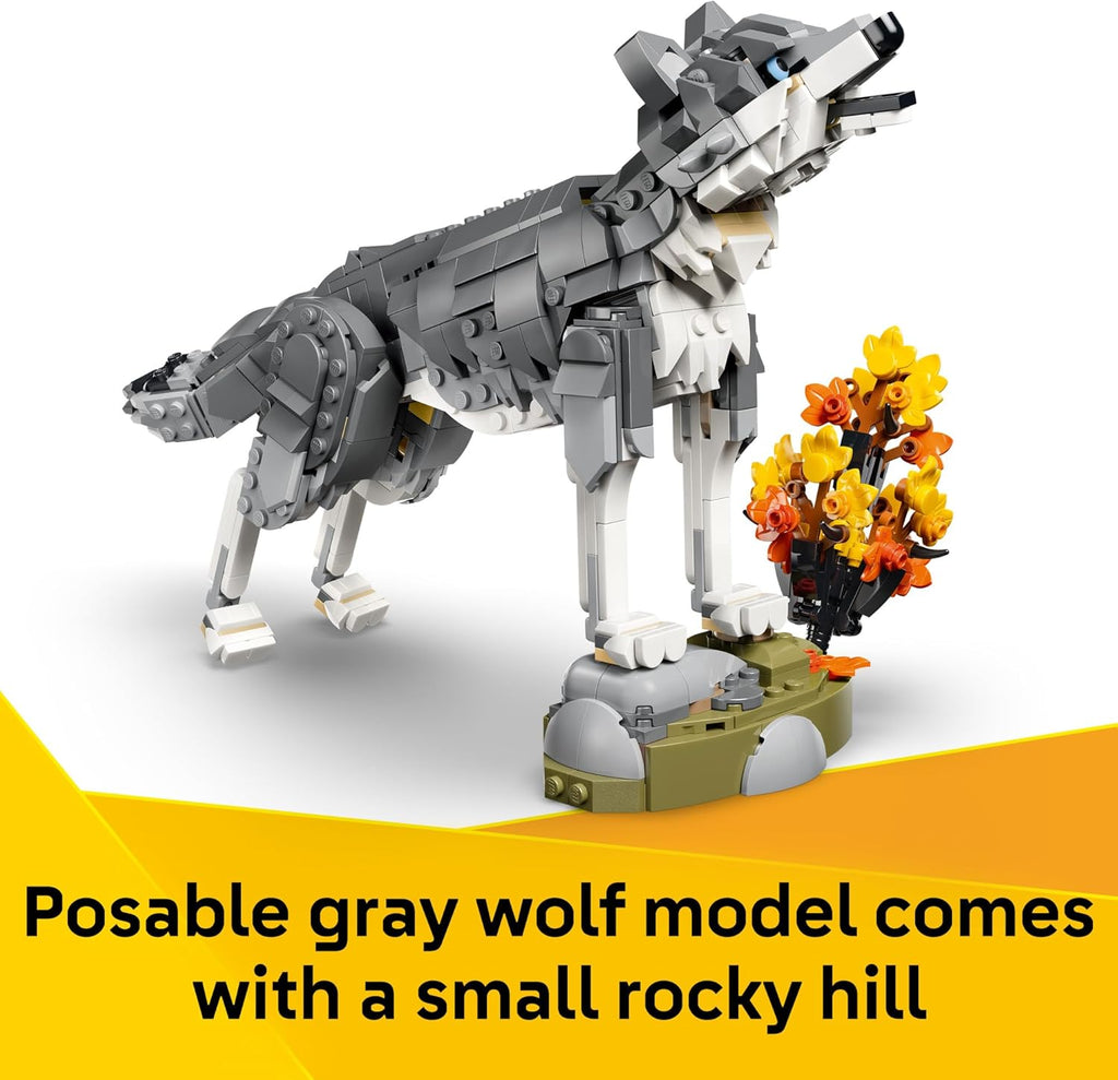 LEGO Creator 3 en 1 Forest Animals: Grey Wolf - Juguete de construc...