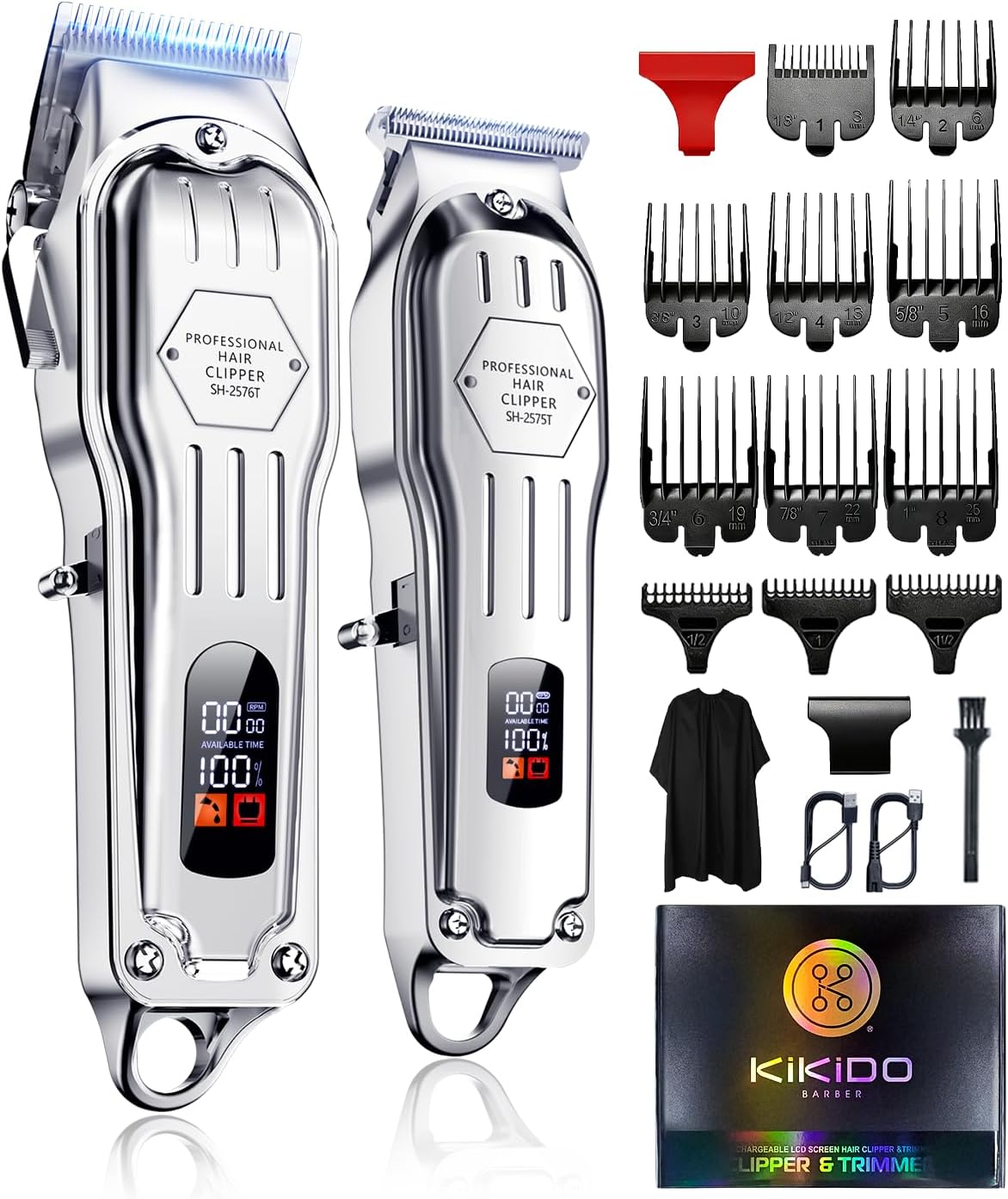 KIKIDO - Cortadora de pelo inalámbrica para hombre, kit profesional...