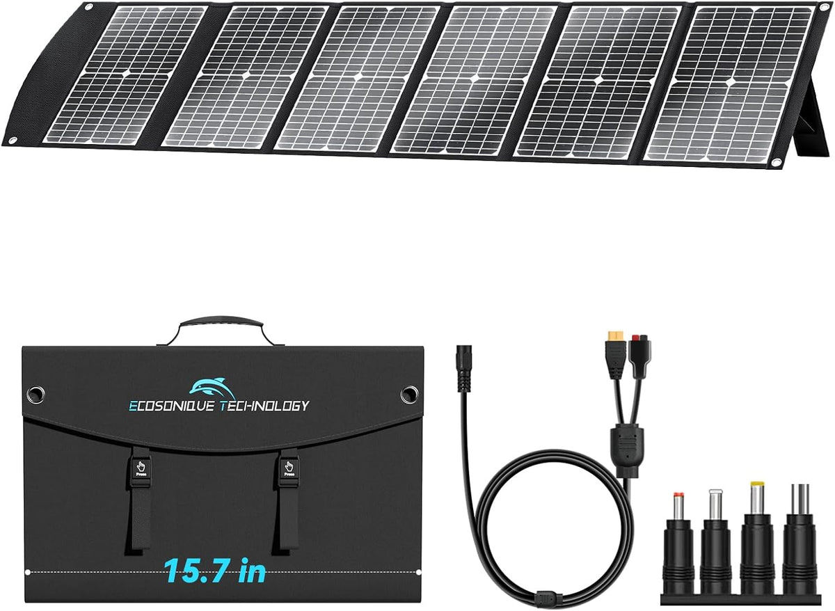 Panel solar portátil de 100W con puerto USB-C\/A y 20V DC XT60 para...
