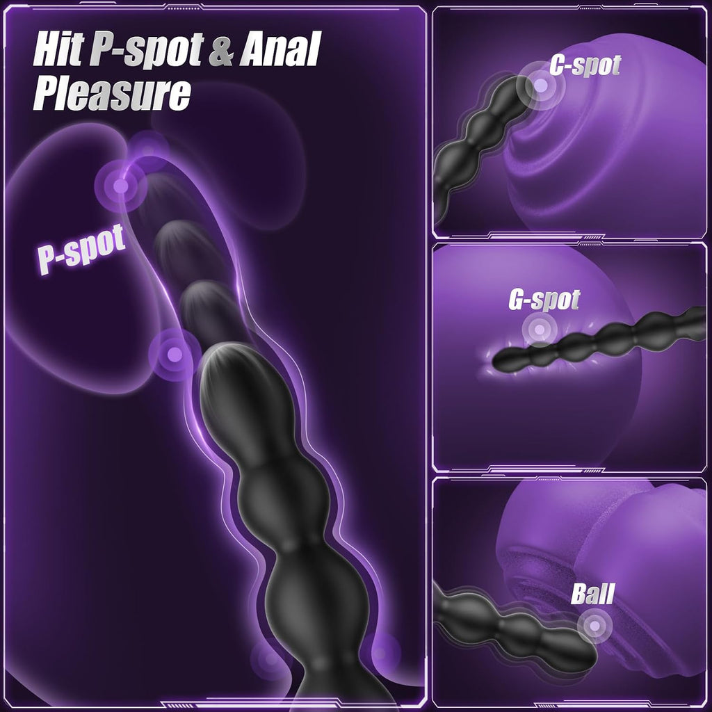 BEISAR - Perlas anales vibradoras de 9.05 pulgadas, vibrador anal d...