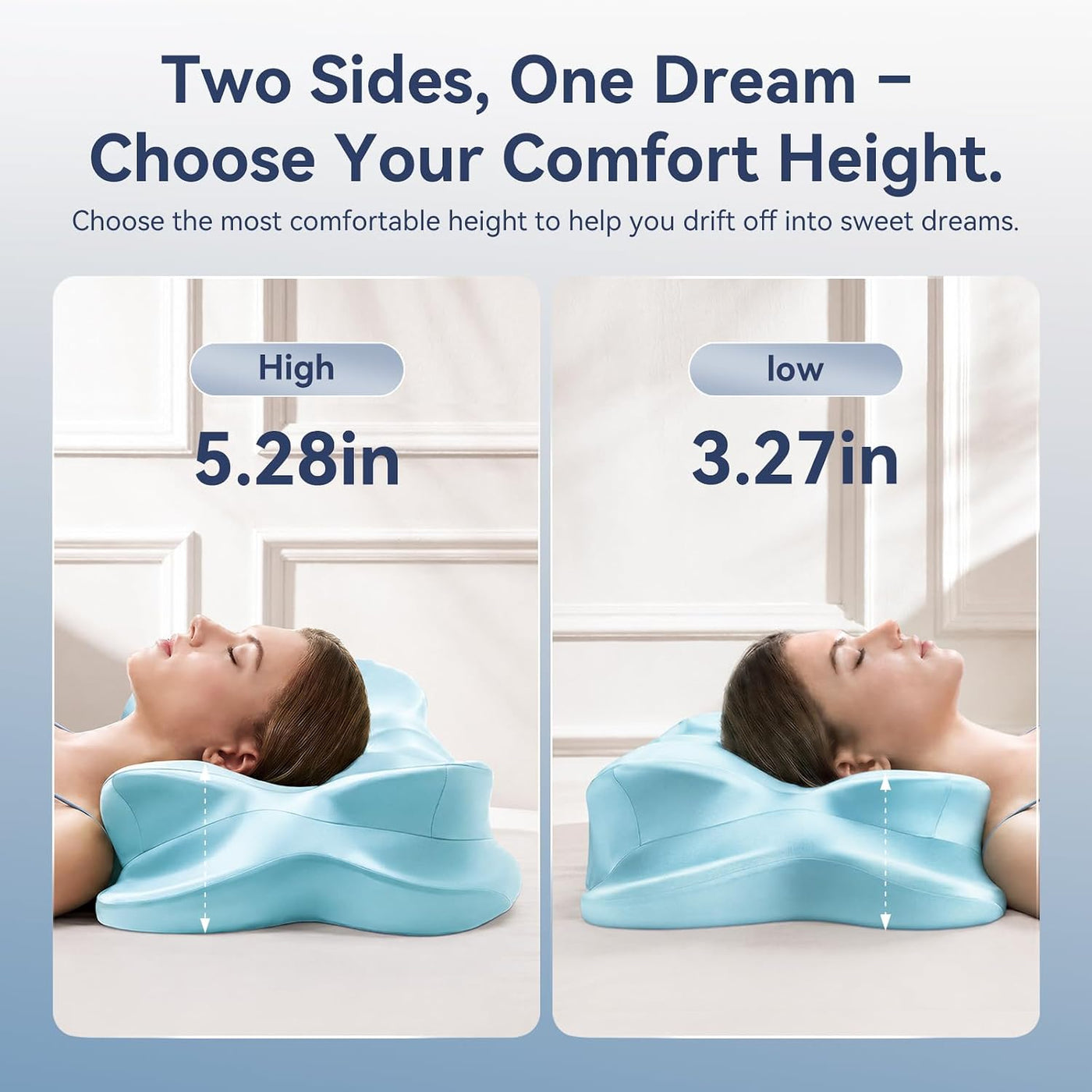 ANYNEST Almohada cervical para dormir, almohada cervical con diseño...