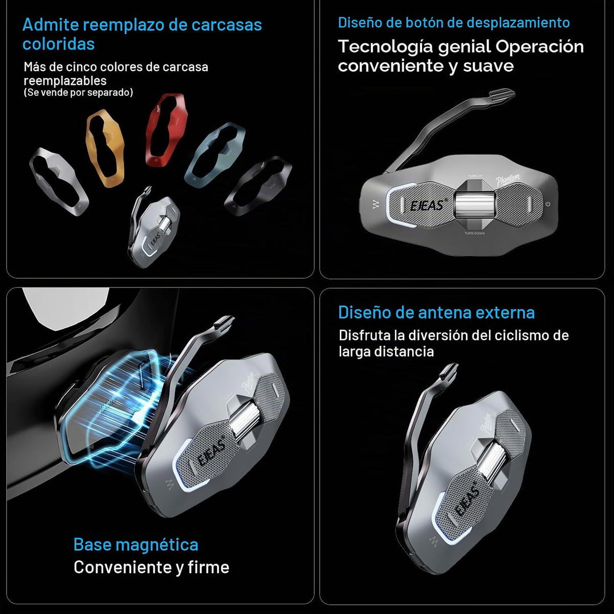 iSunergy X10 - Auriculares Bluetooth para casco de motocicleta, int...