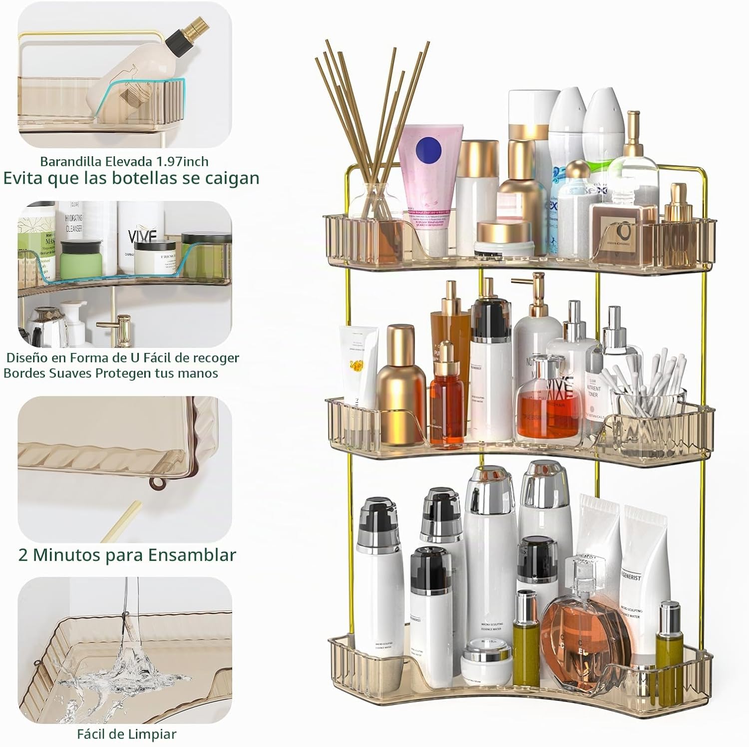 Webetop Organizador de Encimera para Baño, Organizador Esquinero de...