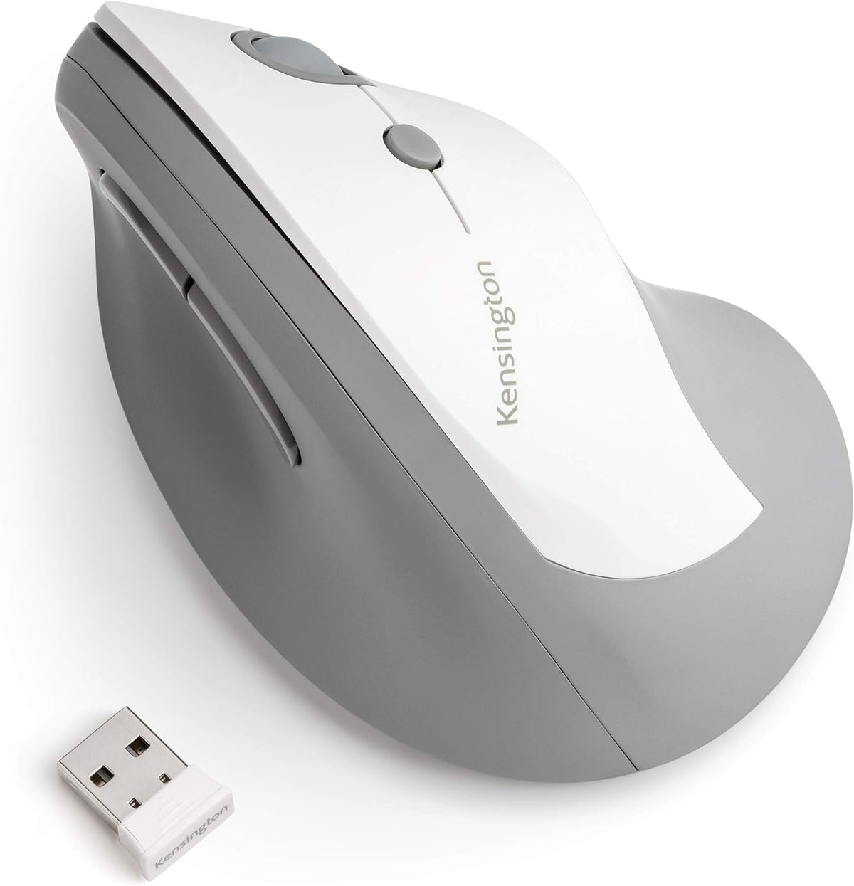 Kensington Pro Fit Ergo - Ratón inalámbrico vertical, color gris, b...