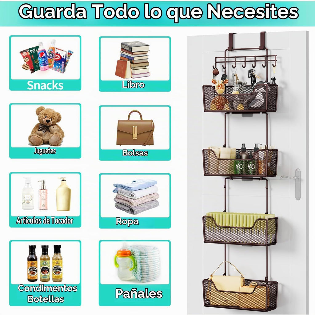 HapiRm Organizador sobre la puerta \u2013 Organizador de puerta col...