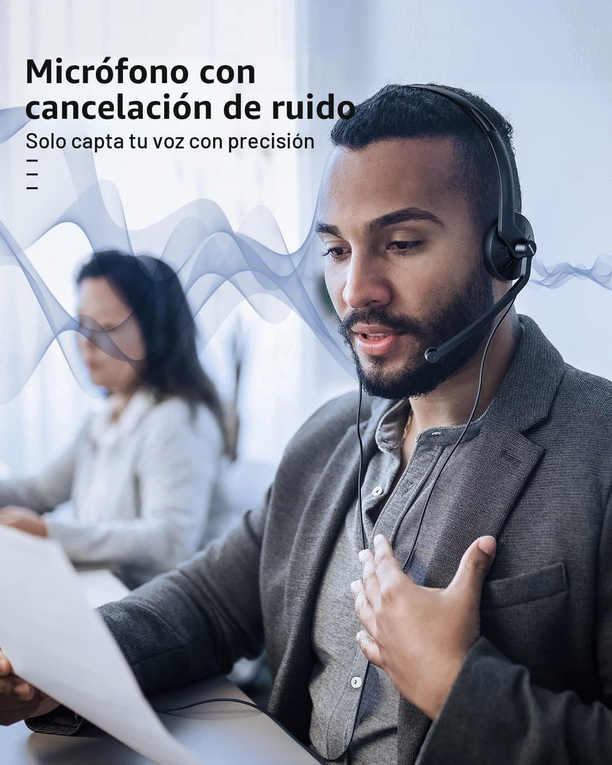Auriculares FEABASK USB con micrófono para PC Laptop - Auriculares...