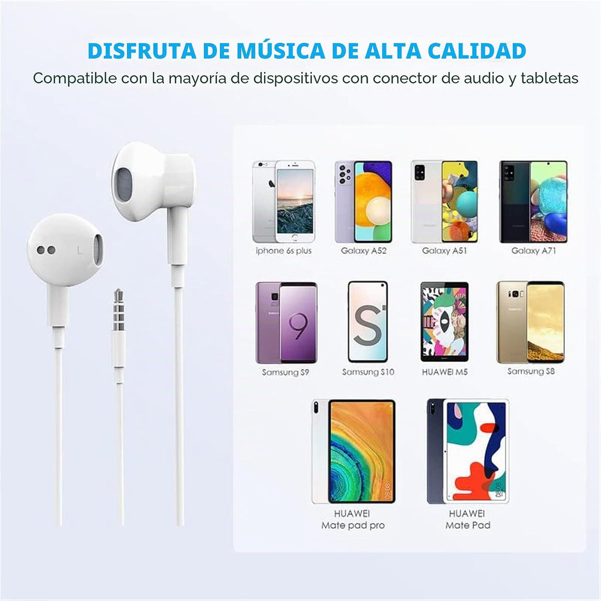 Mutsrd Paquete de 2 auriculares con cable para iPhone, auriculares...
