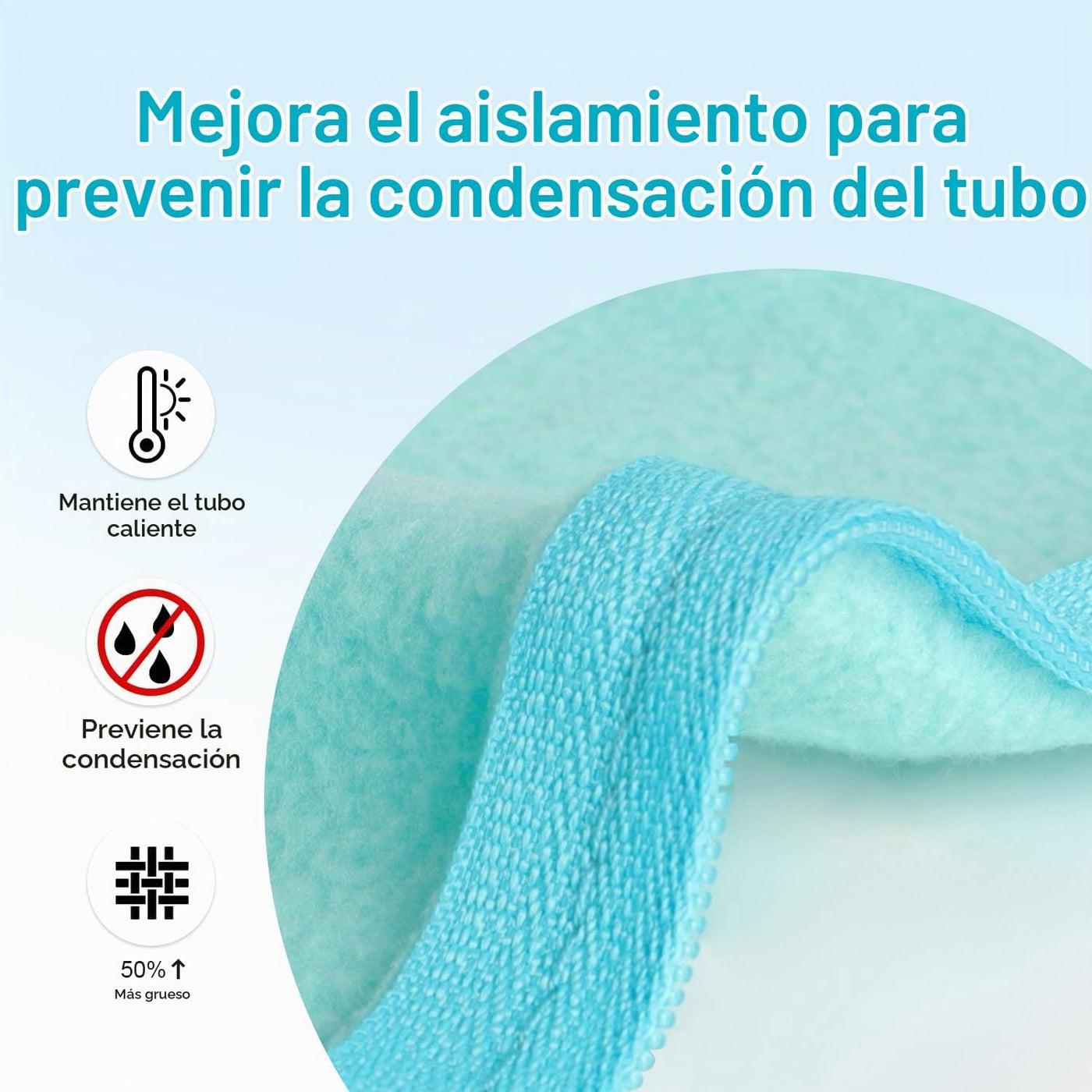IKSTAR Funda para tubo CPAP de 6 pies [Actualización] - Envoltura a...