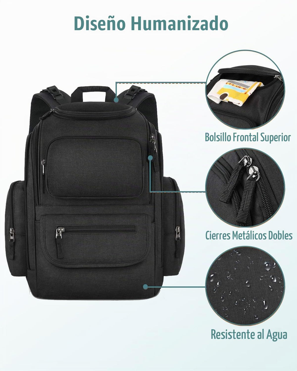 Mancro Mochila para pañales, mochila para pañales de bebé de gran c...