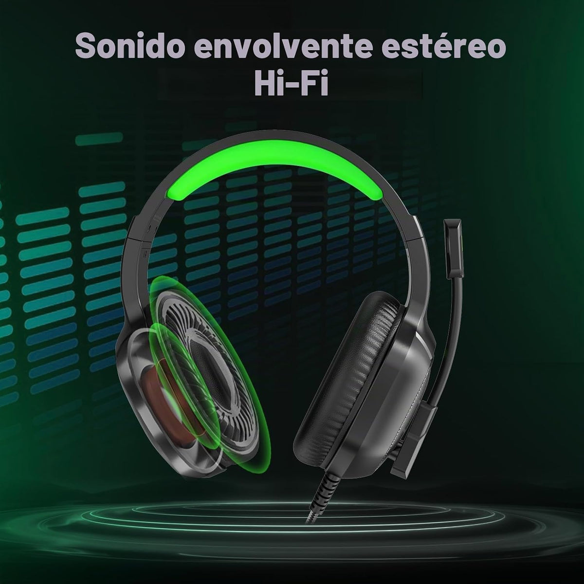 IMYB A36 Auriculares para juegos con micrófono estéreo para PC, PS5...
