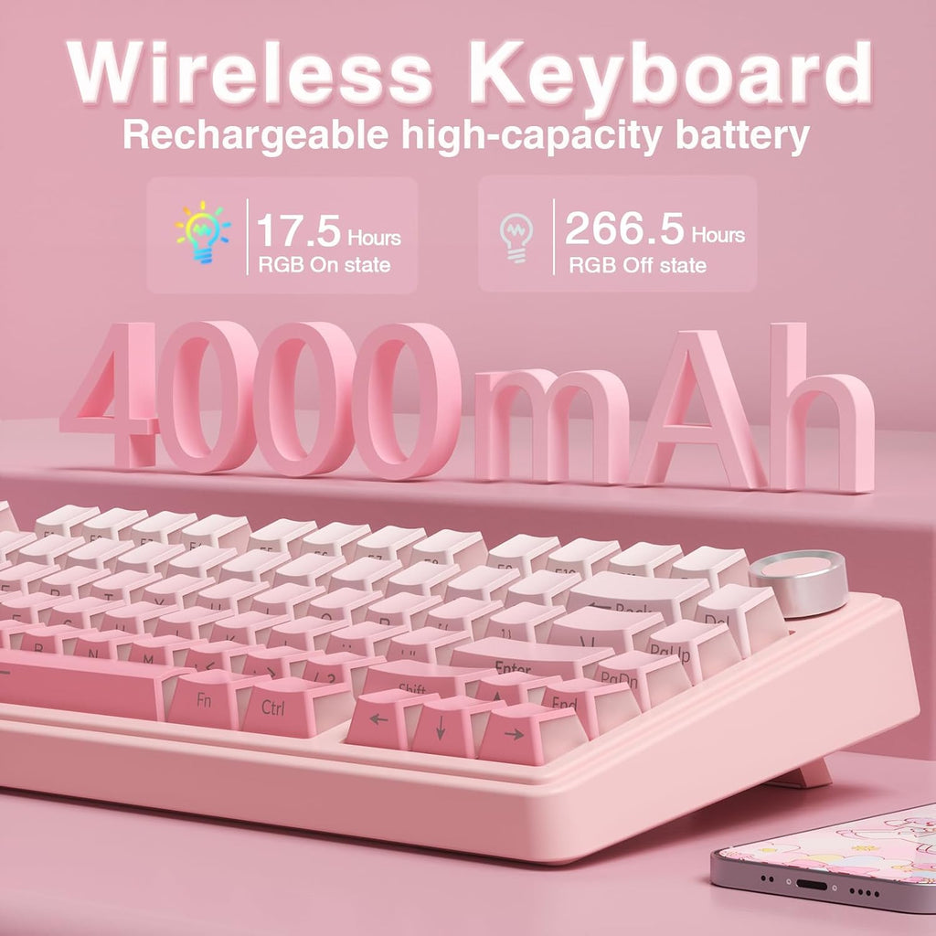 AULA F75 Pro Teclado mecánico inalámbrico versión silenciosa, tecla...