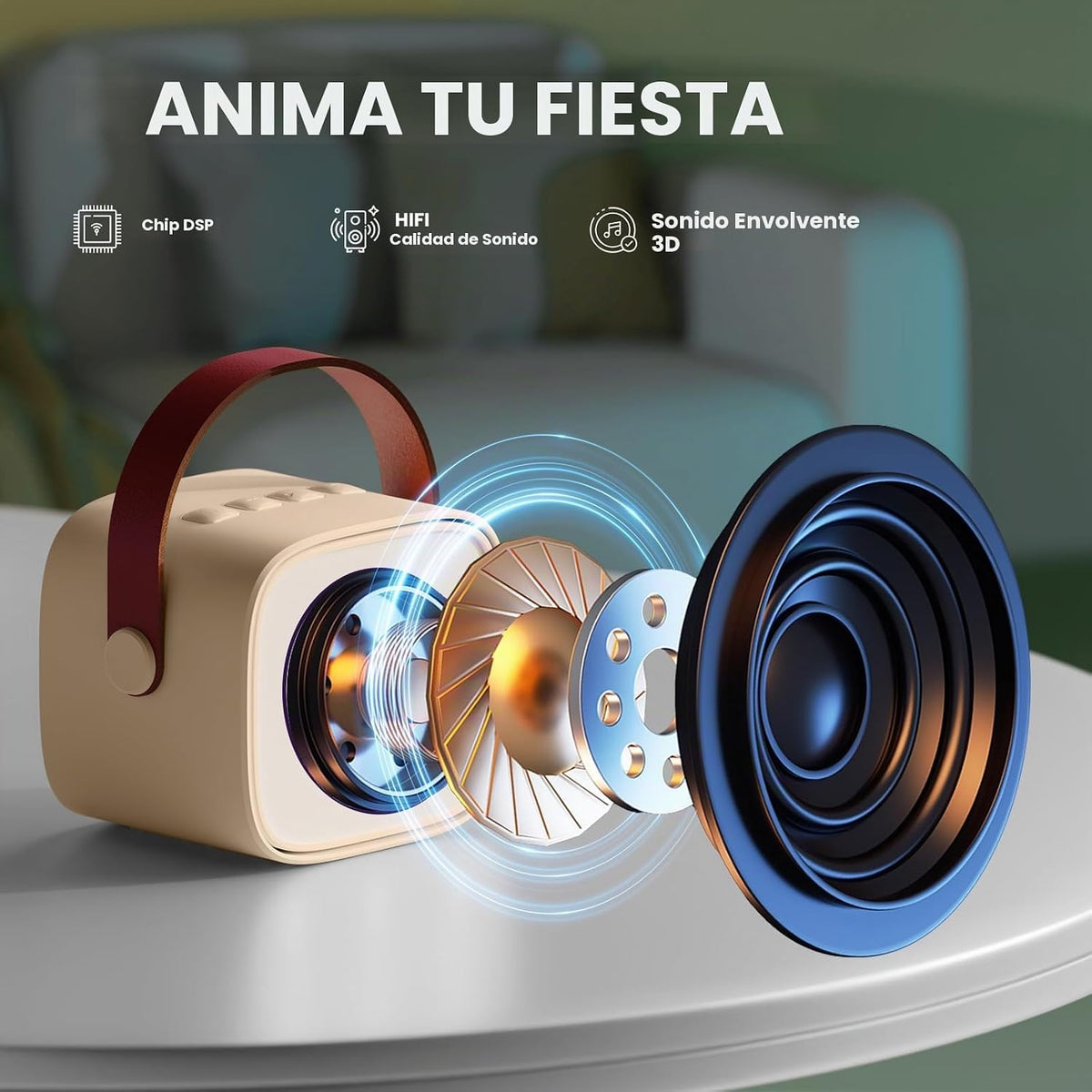 YLL Mini máquina de karaoke con 2 micrófonos inalámbricos, regalos...